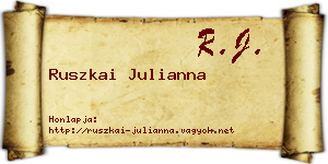 Ruszkai Julianna névjegykártya